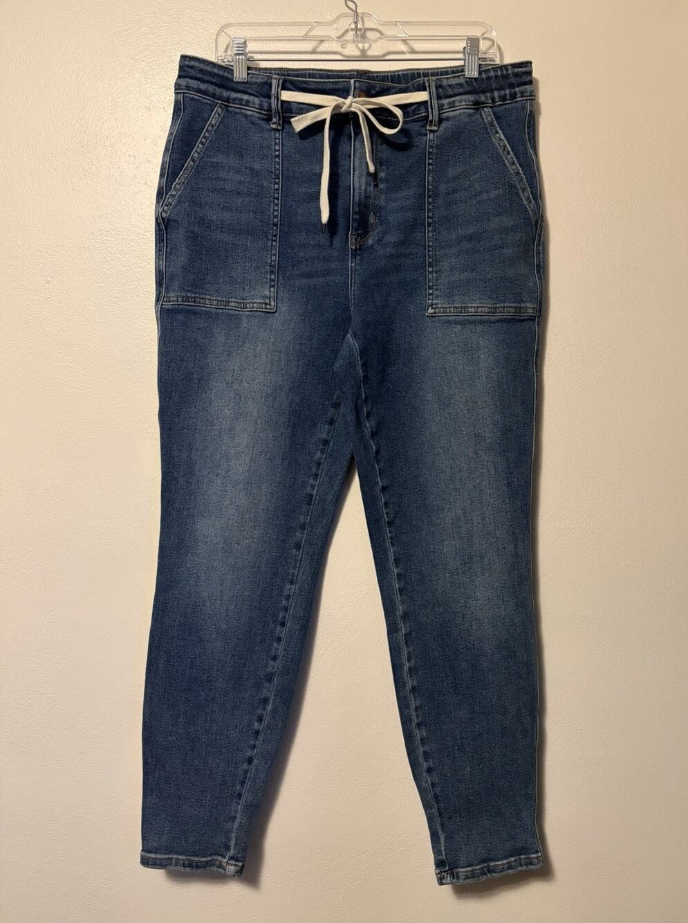 Judy Blue Joggers Size 15/32 Blue High Rise Denim Drawstring Medium Wash JB88779